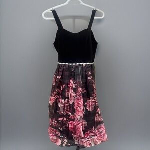 Speechless Kids Fancy Christmas Dress size 14 girls velvet black red with bolero